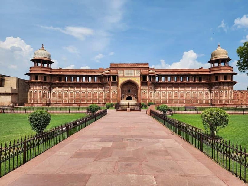 From Delhi: Private Taj Mahal Day Tour By Car and Driver - Agra Fort UNESCO walls, built big by Akbar, refined by Shah Jahan