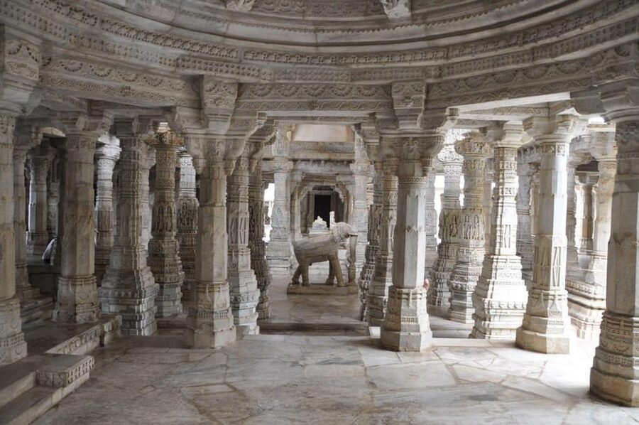 From Udaipur To Kumbhalgarh To Ranakpur To Jodhpur One Way - Ranakpur Jain Temple, Adinath Idol, Four Entrances, Five Pillars