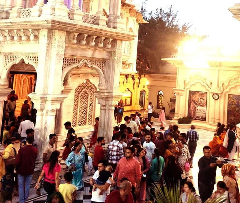 Magical Mathura Vrindavan Tour: Krishna's Homeland - ISKCON Krishna Balaram Mandir: a quieter reset with gardens